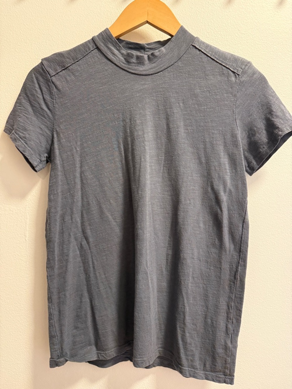 Stateside Short Sleeve Crewneck Tee in Washed Blue-Gray